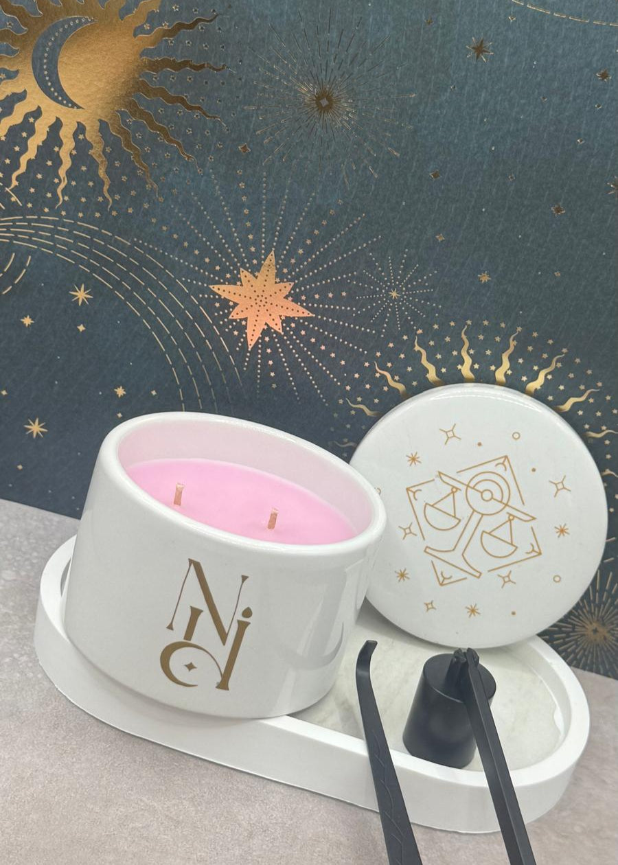 Libra Zodiac Sign Candle/ Bloom & Grain Fragrance Candle