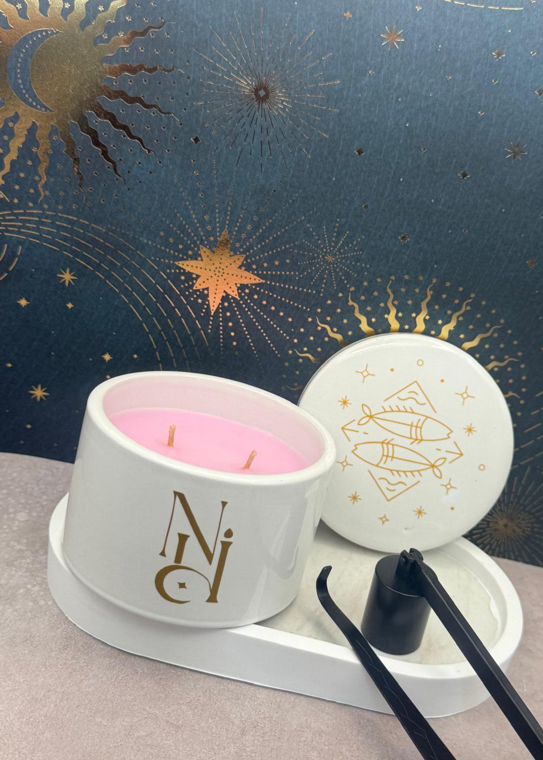 Piscis Zodiac Sign Candle/ Bloom & Grain Fragrance Candle