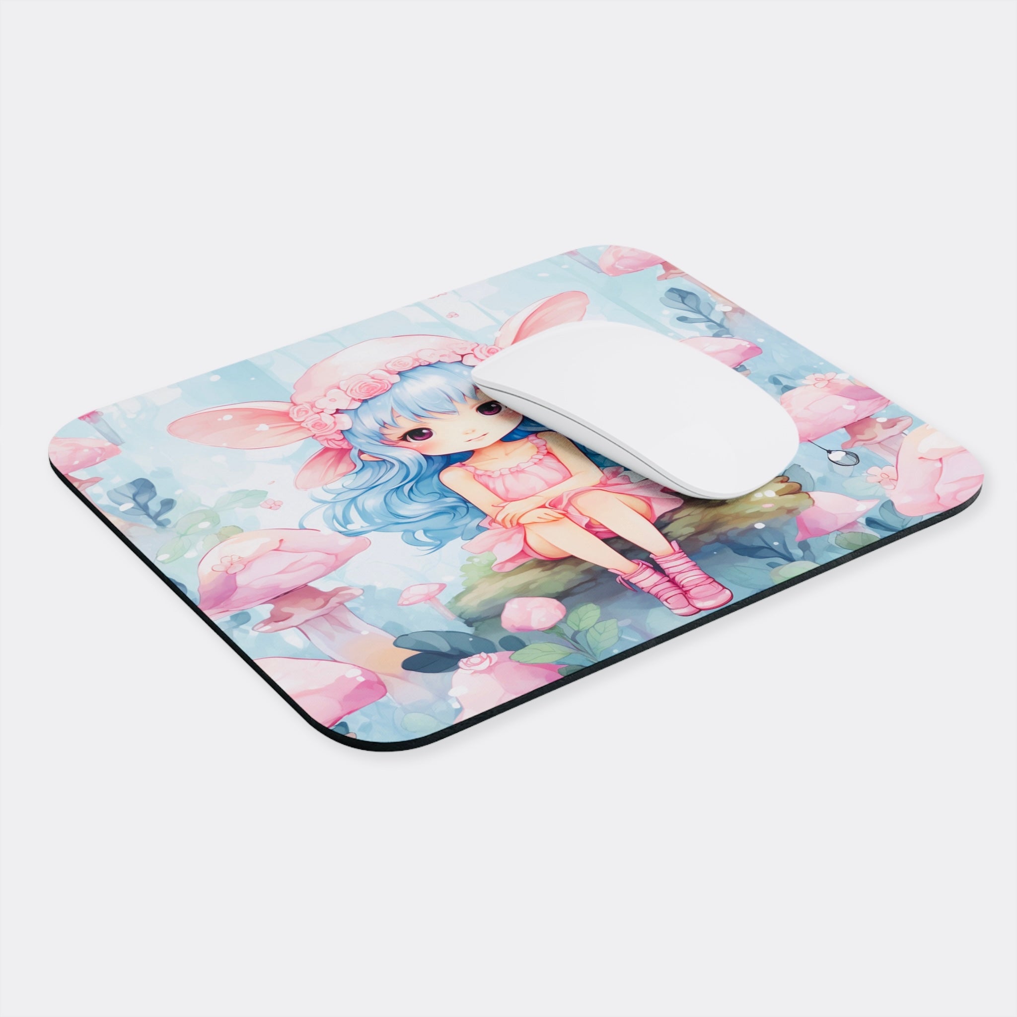 Ladie Elf - Alfombrilla de ratón en azul bebé y rosa